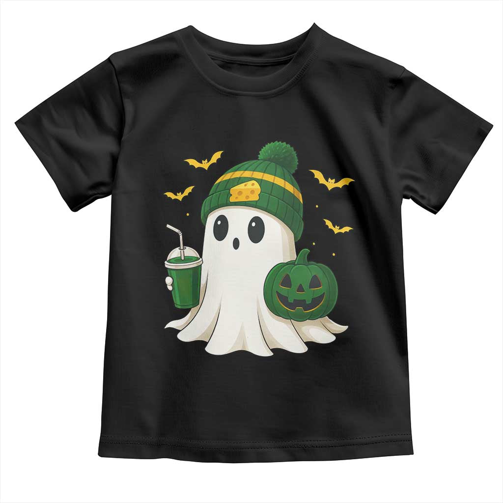 Halloween Packers Ghost Toddler T Shirt Pumpkin Ghost Costume Cheesehead - Wonder Print Shop