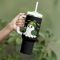 Halloween Packers Ghost Tumbler With Handle Pumpkin Ghost Costume Cheesehead - Wonder Print Shop
