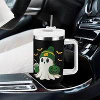Halloween Packers Ghost Tumbler With Handle Pumpkin Ghost Costume Cheesehead - Wonder Print Shop