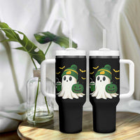Halloween Packers Ghost Tumbler With Handle Pumpkin Ghost Costume Cheesehead - Wonder Print Shop