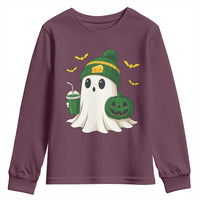 Halloween Packers Ghost Youth Sweatshirt Pumpkin Ghost Costume Cheesehead - Wonder Print Shop