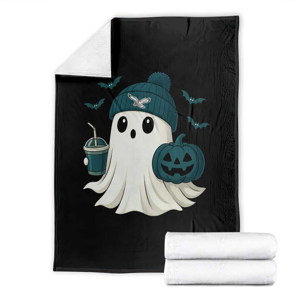 Philadelphia Ghost Halloween Throw Blanket Retro Halloween Costume Philadelphia Fan - Wonder Print Shop