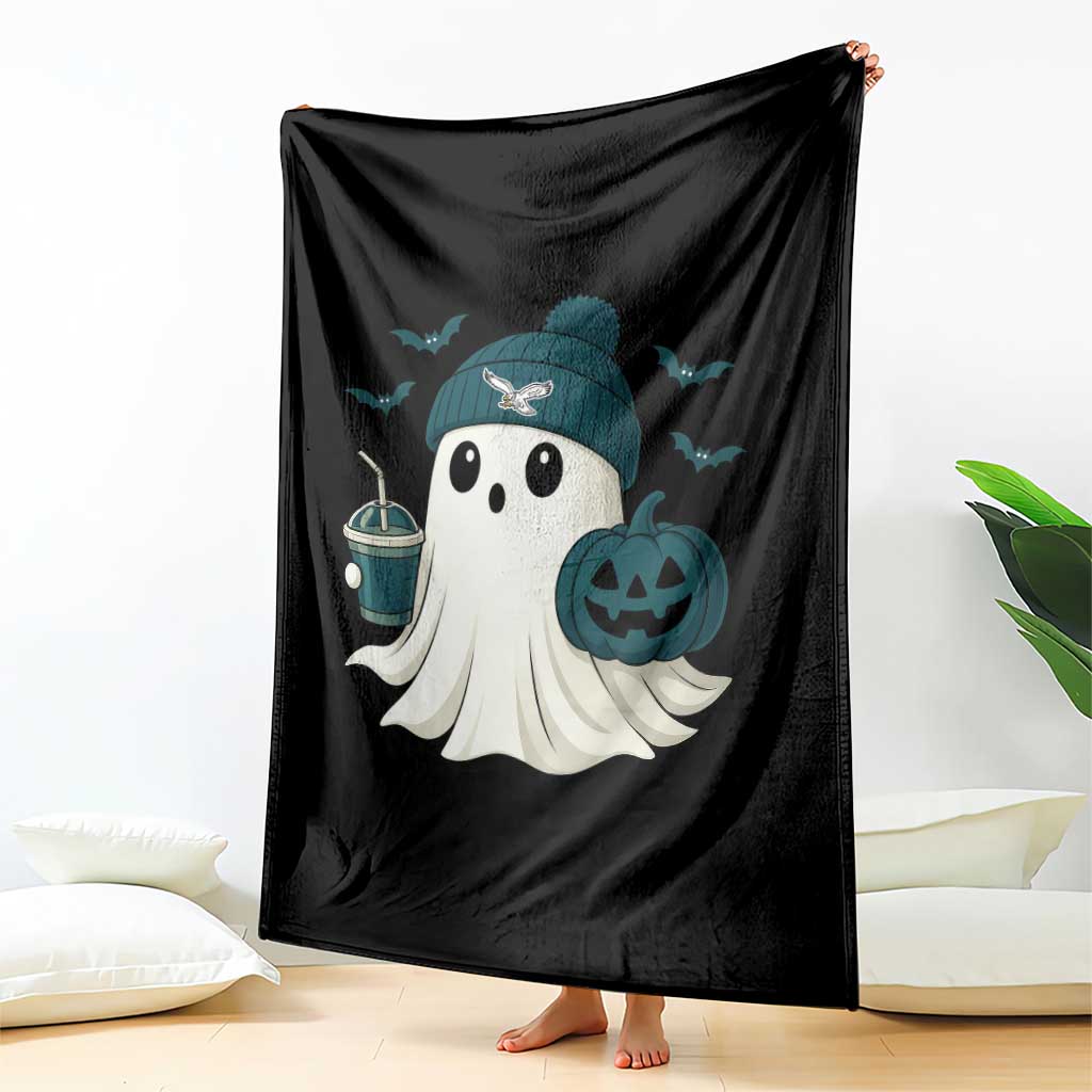 Philadelphia Ghost Halloween Throw Blanket Retro Halloween Costume Philadelphia Fan - Wonder Print Shop