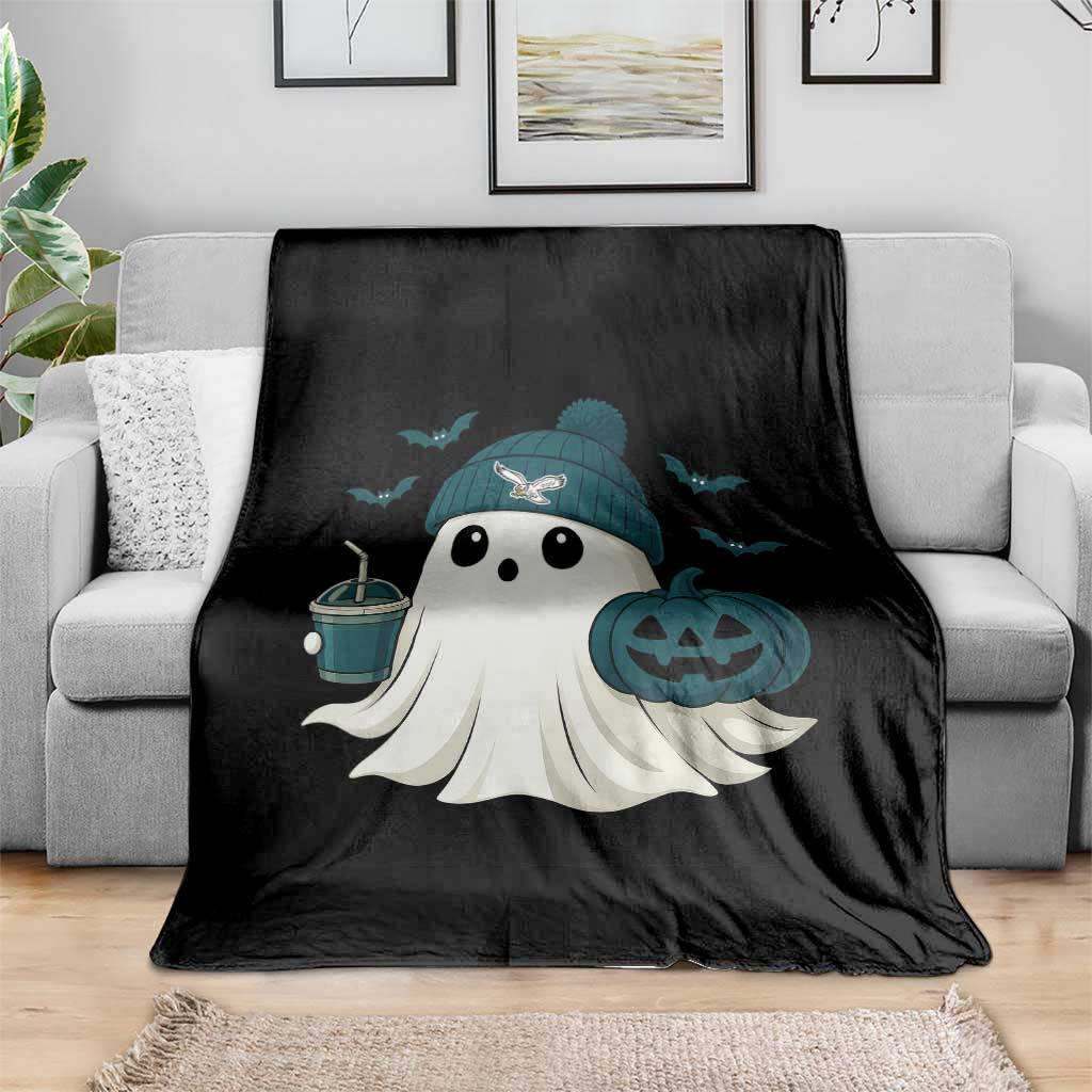 Philadelphia Ghost Halloween Throw Blanket Retro Halloween Costume Philadelphia Fan - Wonder Print Shop