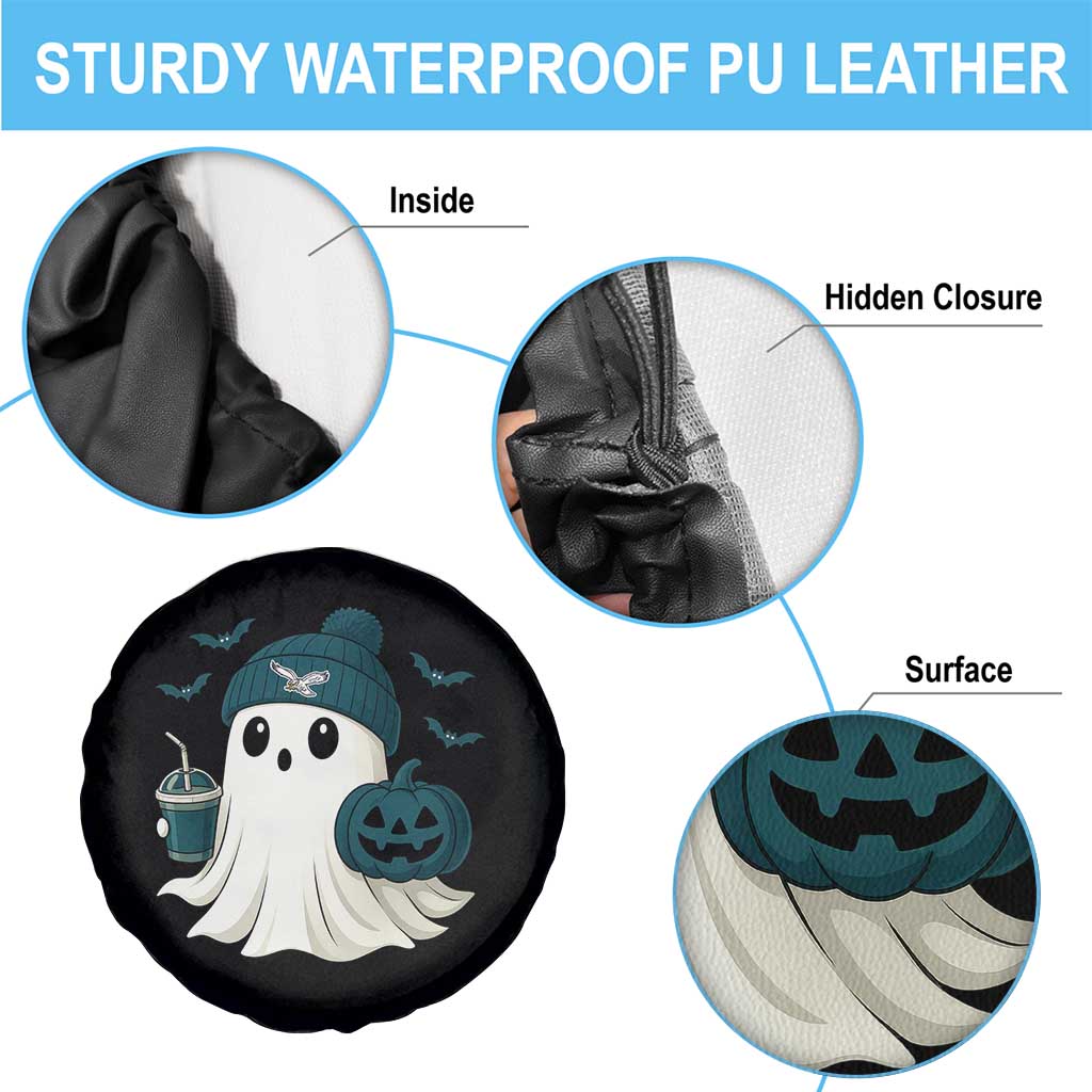 Philadelphia Ghost Halloween Spare Tire Cover Retro Halloween Costume Philadelphia Fan - Wonder Print Shop