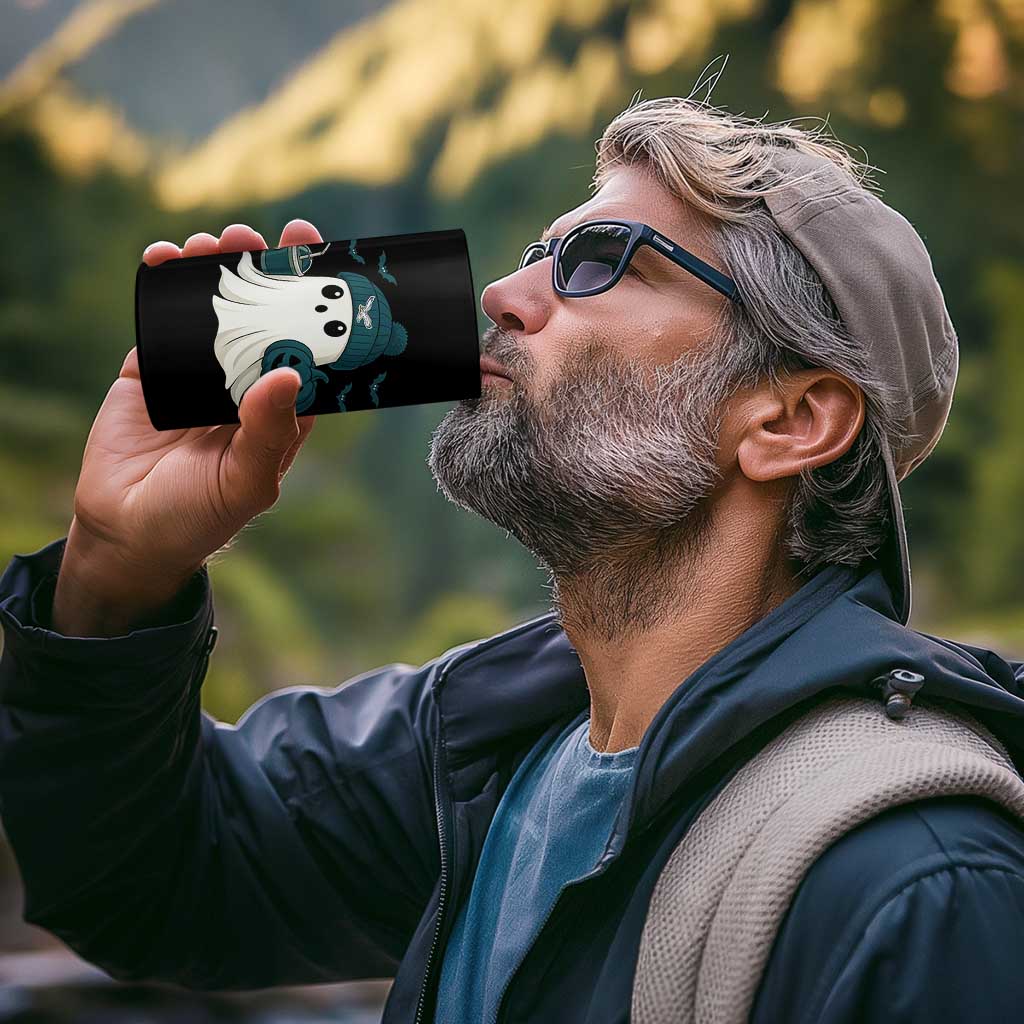 Philadelphia Ghost Halloween 4 in 1 Can Cooler Tumbler Retro Halloween Costume Philadelphia Fan - Wonder Print Shop