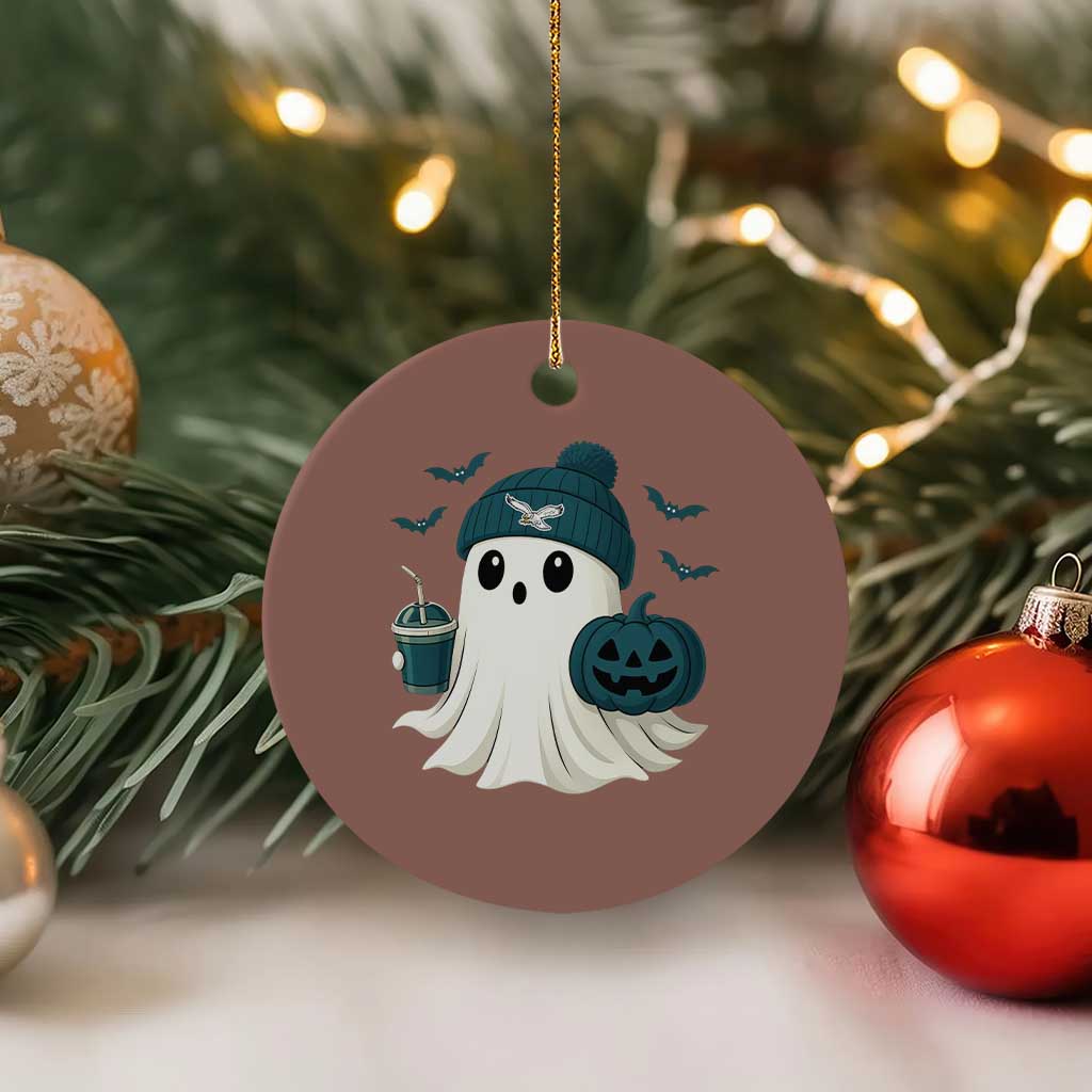 Philadelphia Ghost Halloween Ceramic Ornament Retro Halloween Costume Philadelphia Fan - Wonder Print Shop