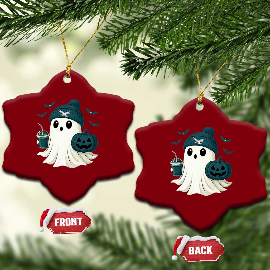 Philadelphia Ghost Halloween Ceramic Ornament Retro Halloween Costume Philadelphia Fan - Wonder Print Shop