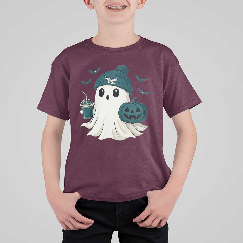 Philadelphia Ghost Halloween T Shirt For Kid Retro Halloween Costume Philadelphia Fan - Wonder Print Shop