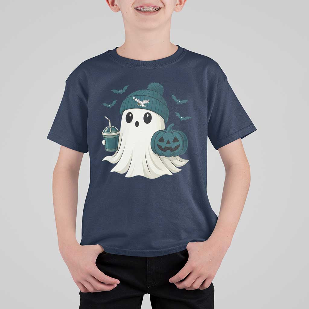 Philadelphia Ghost Halloween T Shirt For Kid Retro Halloween Costume Philadelphia Fan - Wonder Print Shop