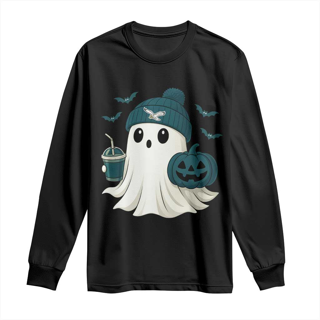 Philadelphia Ghost Halloween Long Sleeve Shirt Retro Halloween Costume Philadelphia Fan - Wonder Print Shop