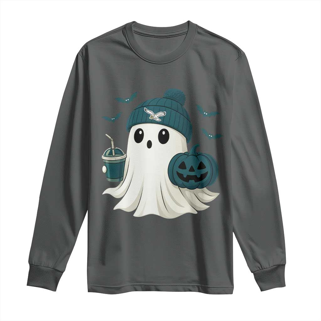 Philadelphia Ghost Halloween Long Sleeve Shirt Retro Halloween Costume Philadelphia Fan - Wonder Print Shop