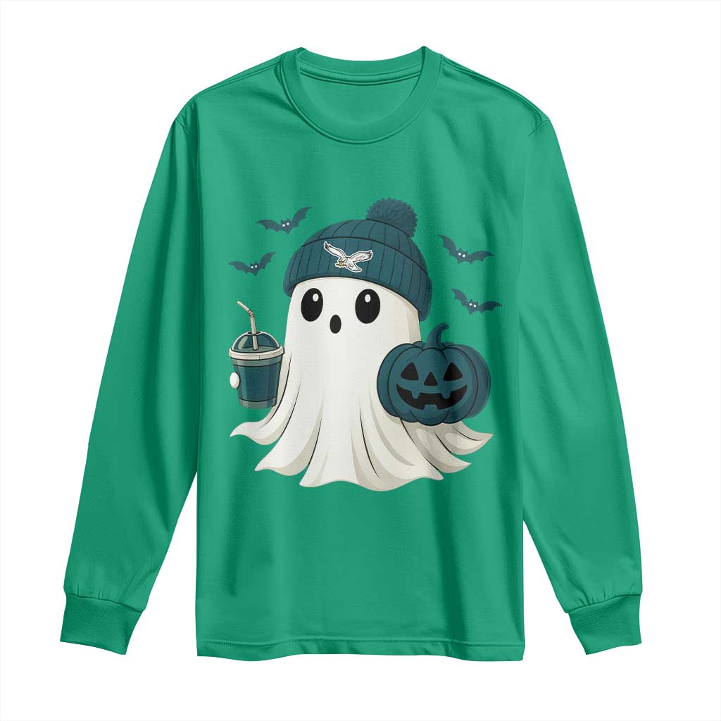 Philadelphia Ghost Halloween Long Sleeve Shirt Retro Halloween Costume Philadelphia Fan - Wonder Print Shop