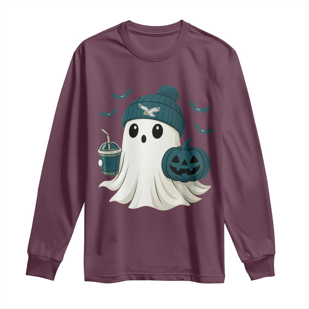 Philadelphia Ghost Halloween Long Sleeve Shirt Retro Halloween Costume Philadelphia Fan - Wonder Print Shop