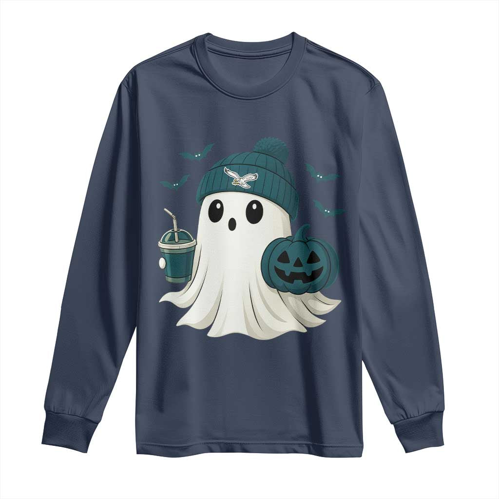 Philadelphia Ghost Halloween Long Sleeve Shirt Retro Halloween Costume Philadelphia Fan - Wonder Print Shop