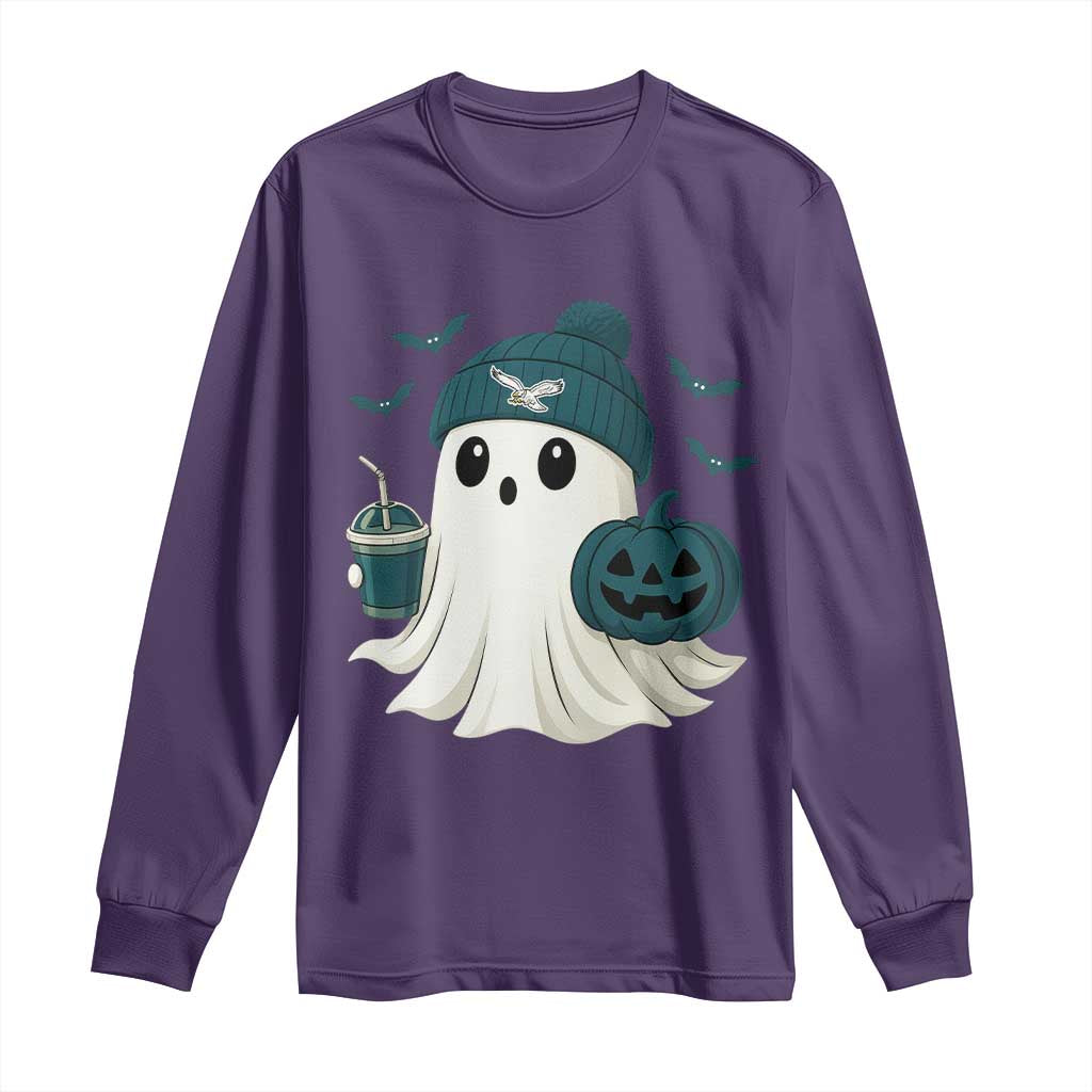 Philadelphia Ghost Halloween Long Sleeve Shirt Retro Halloween Costume Philadelphia Fan - Wonder Print Shop