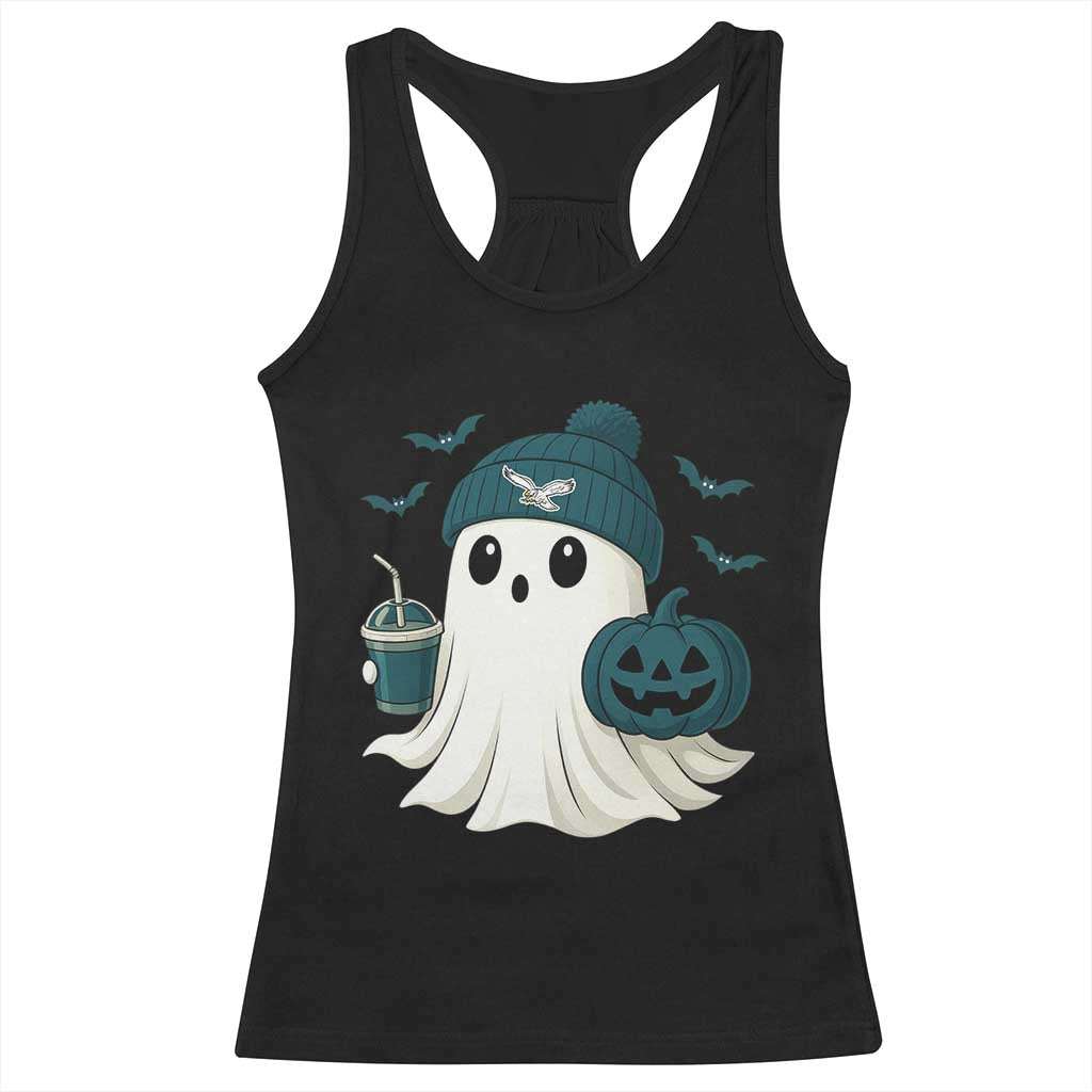 Philadelphia Ghost Halloween Racerback Tank Top Retro Halloween Costume Philadelphia Fan - Wonder Print Shop