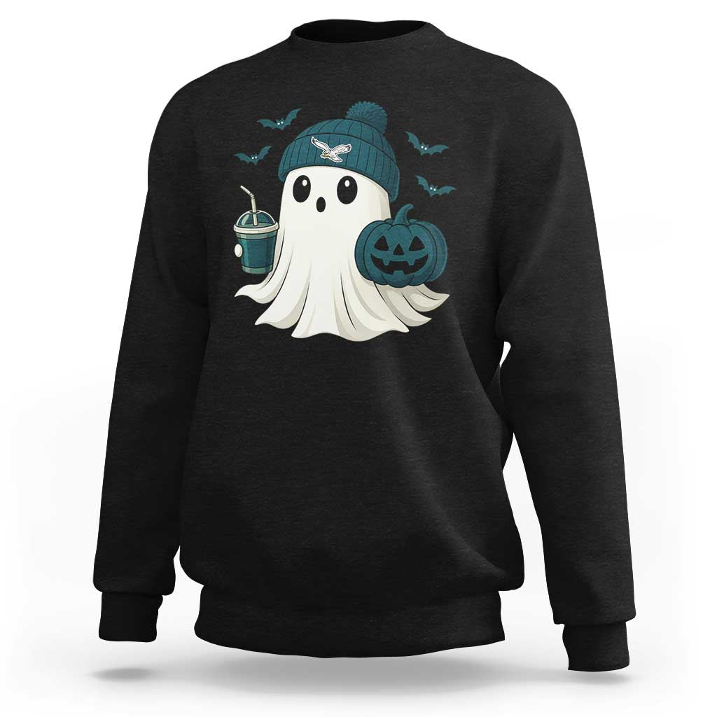 Philadelphia Ghost Halloween Sweatshirt Retro Halloween Costume Philadelphia Fan - Wonder Print Shop