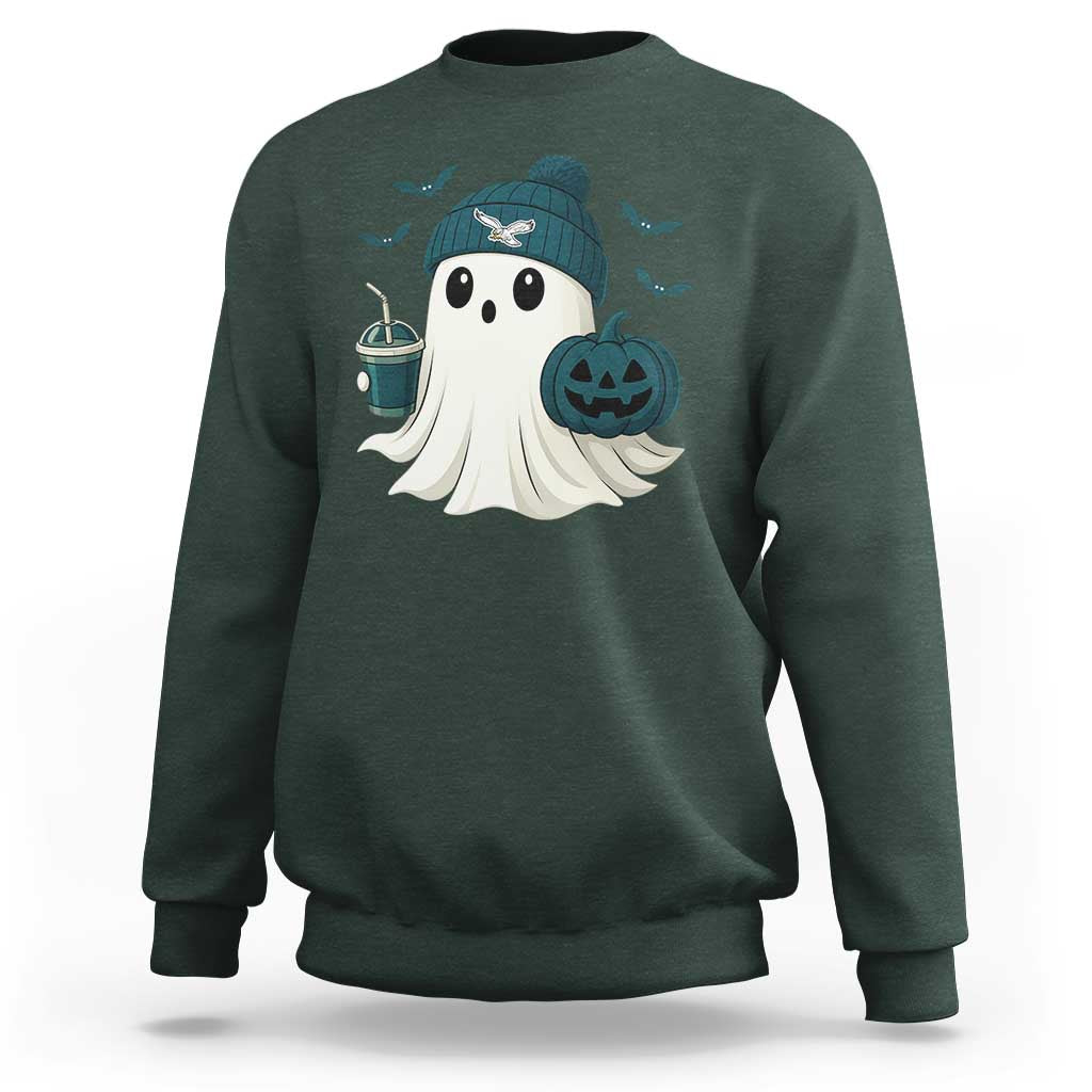 Philadelphia Ghost Halloween Sweatshirt Retro Halloween Costume Philadelphia Fan - Wonder Print Shop