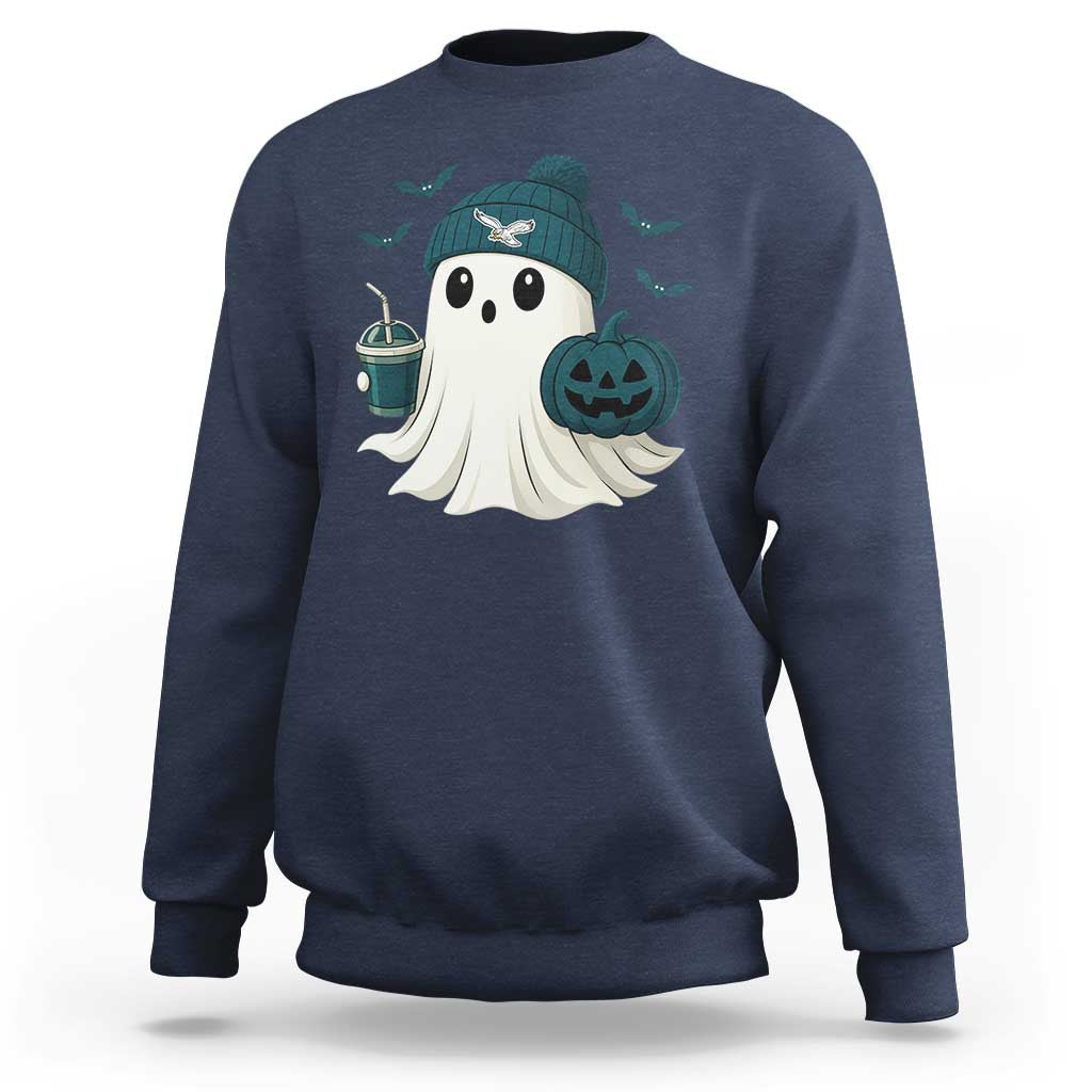 Philadelphia Ghost Halloween Sweatshirt Retro Halloween Costume Philadelphia Fan - Wonder Print Shop