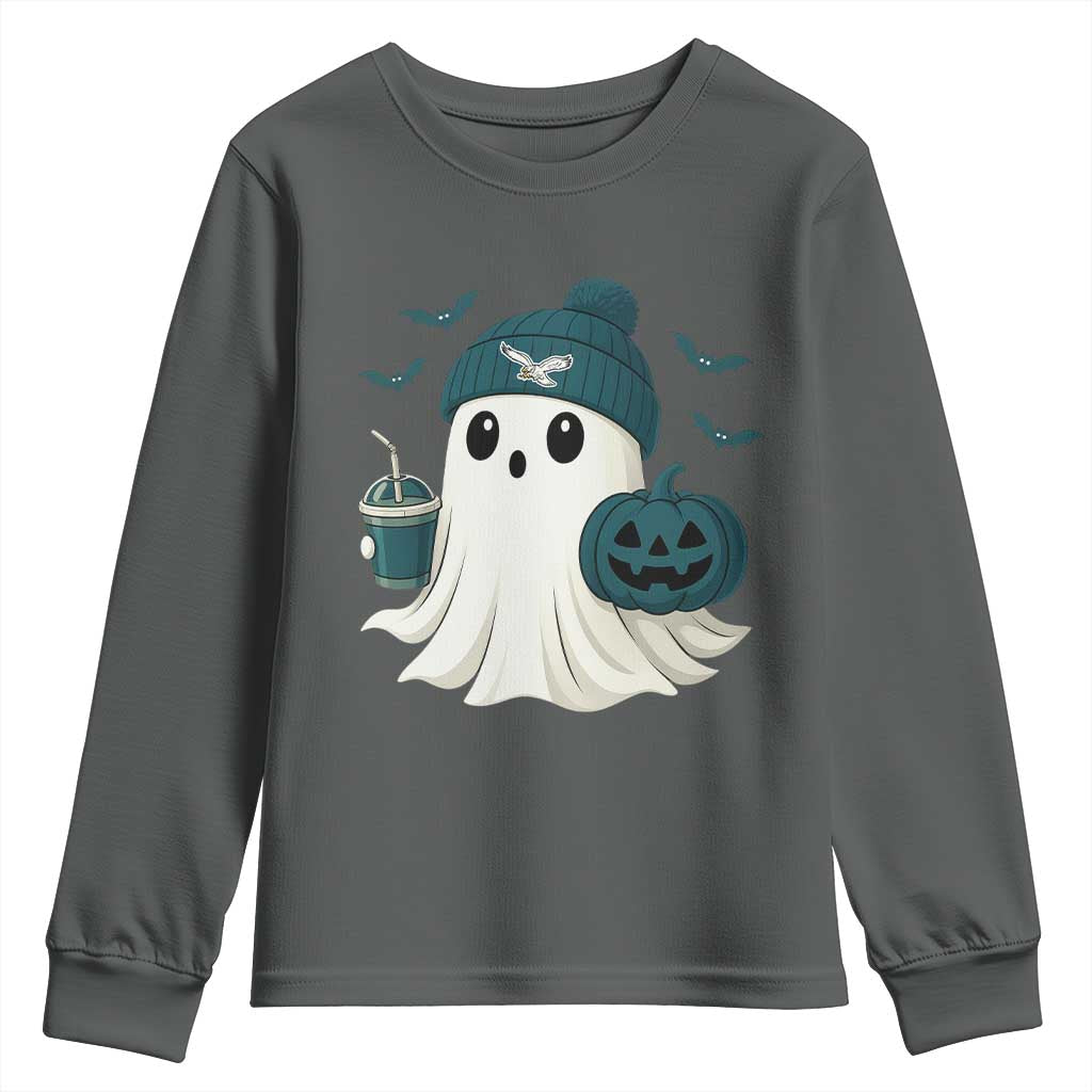 Philadelphia Ghost Halloween Youth Sweatshirt Retro Halloween Costume Philadelphia Fan - Wonder Print Shop