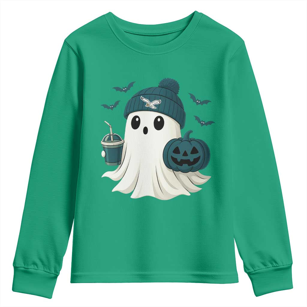 Philadelphia Ghost Halloween Youth Sweatshirt Retro Halloween Costume Philadelphia Fan - Wonder Print Shop