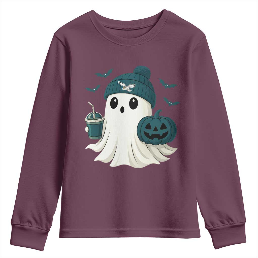 Philadelphia Ghost Halloween Youth Sweatshirt Retro Halloween Costume Philadelphia Fan - Wonder Print Shop