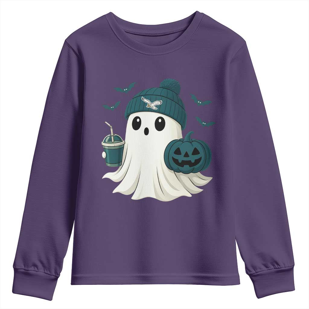 Philadelphia Ghost Halloween Youth Sweatshirt Retro Halloween Costume Philadelphia Fan - Wonder Print Shop