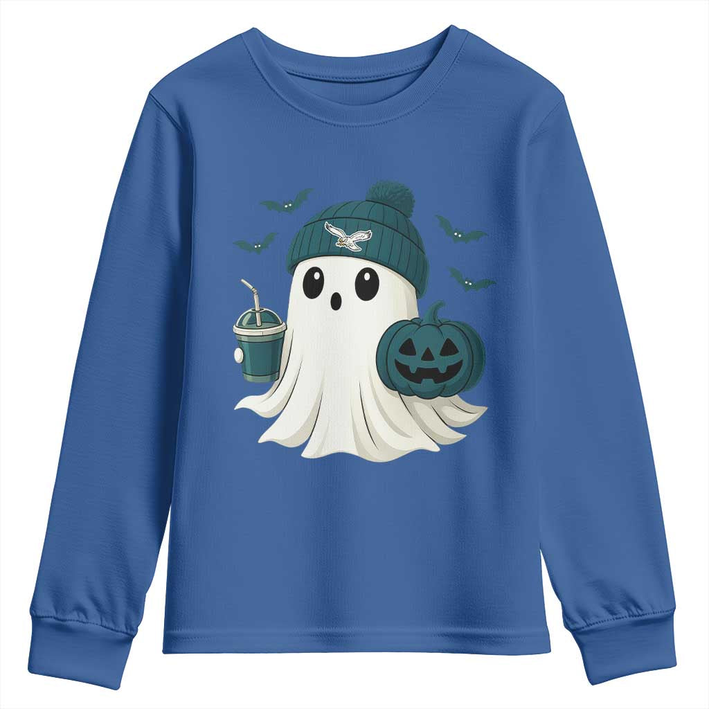 Philadelphia Ghost Halloween Youth Sweatshirt Retro Halloween Costume Philadelphia Fan - Wonder Print Shop
