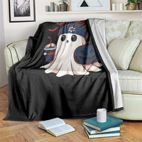 Ghost Halloween Throw Blanket Retro Patriots Halloween Costume - Wonder Print Shop
