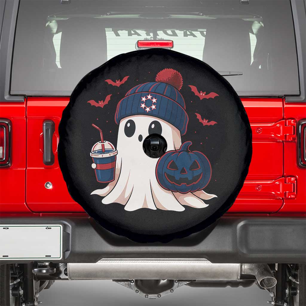 Ghost Halloween Spare Tire Cover Retro Patriots Halloween Costume - Wonder Print Shop