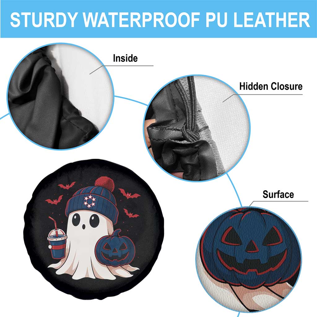 Ghost Halloween Spare Tire Cover Retro Patriots Halloween Costume - Wonder Print Shop