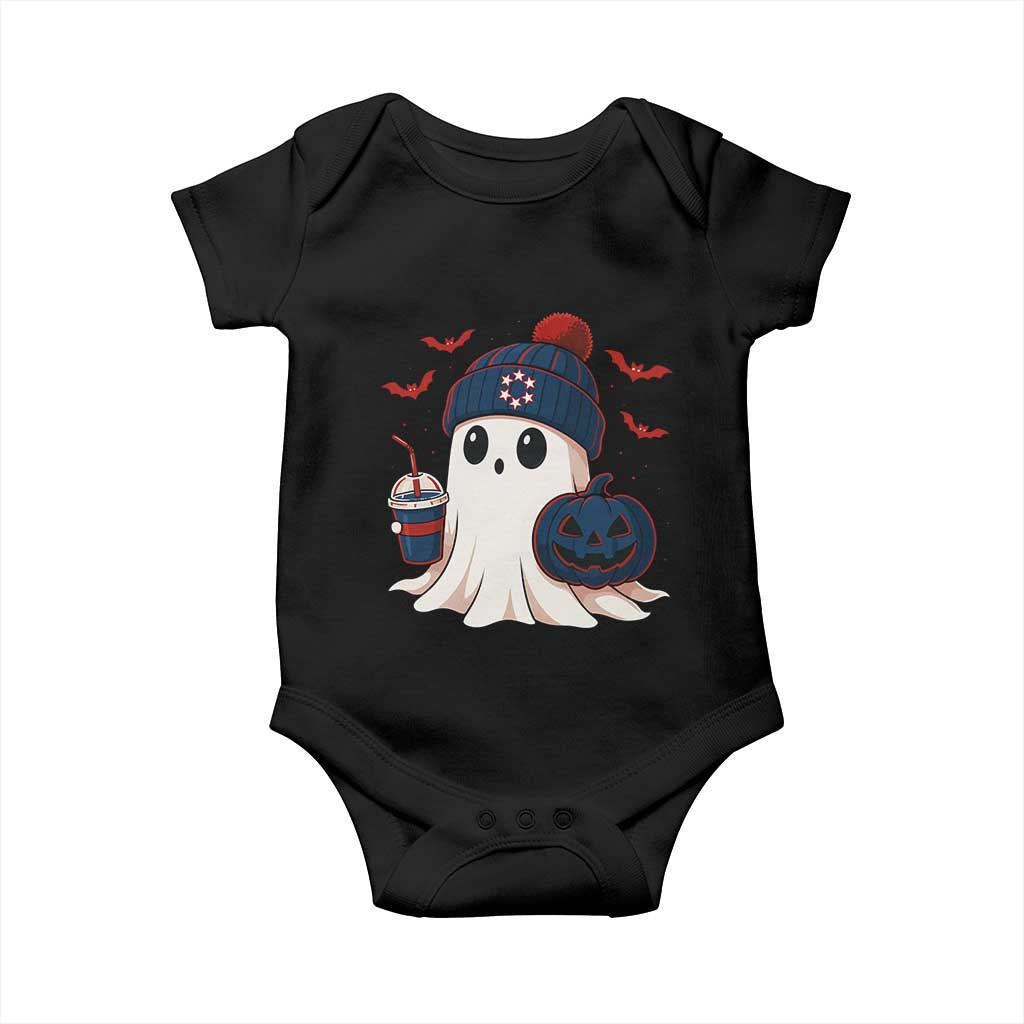 Ghost Halloween Baby Onesie Retro Patriots Halloween Costume - Wonder Print Shop