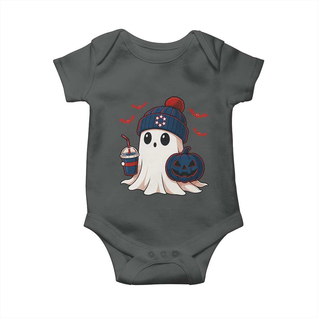 Ghost Halloween Baby Onesie Retro Patriots Halloween Costume - Wonder Print Shop