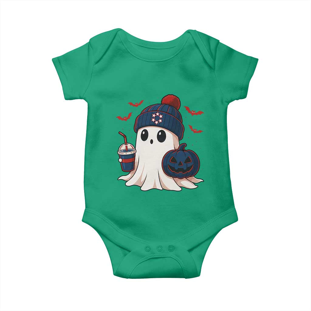 Ghost Halloween Baby Onesie Retro Patriots Halloween Costume - Wonder Print Shop