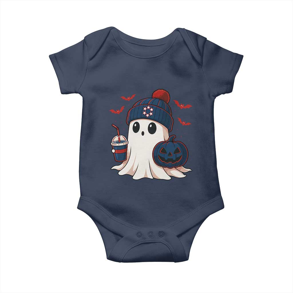 Ghost Halloween Baby Onesie Retro Patriots Halloween Costume - Wonder Print Shop