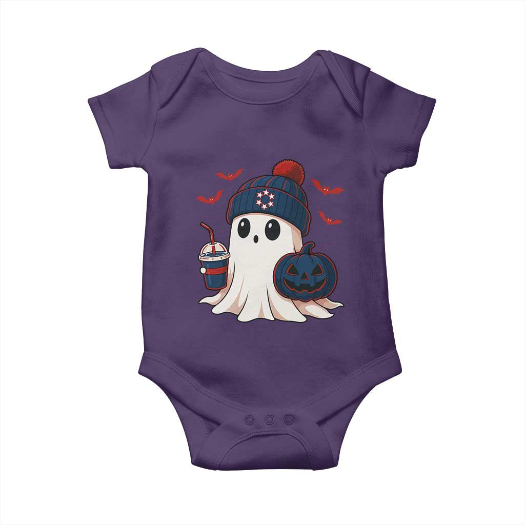 Ghost Halloween Baby Onesie Retro Patriots Halloween Costume - Wonder Print Shop