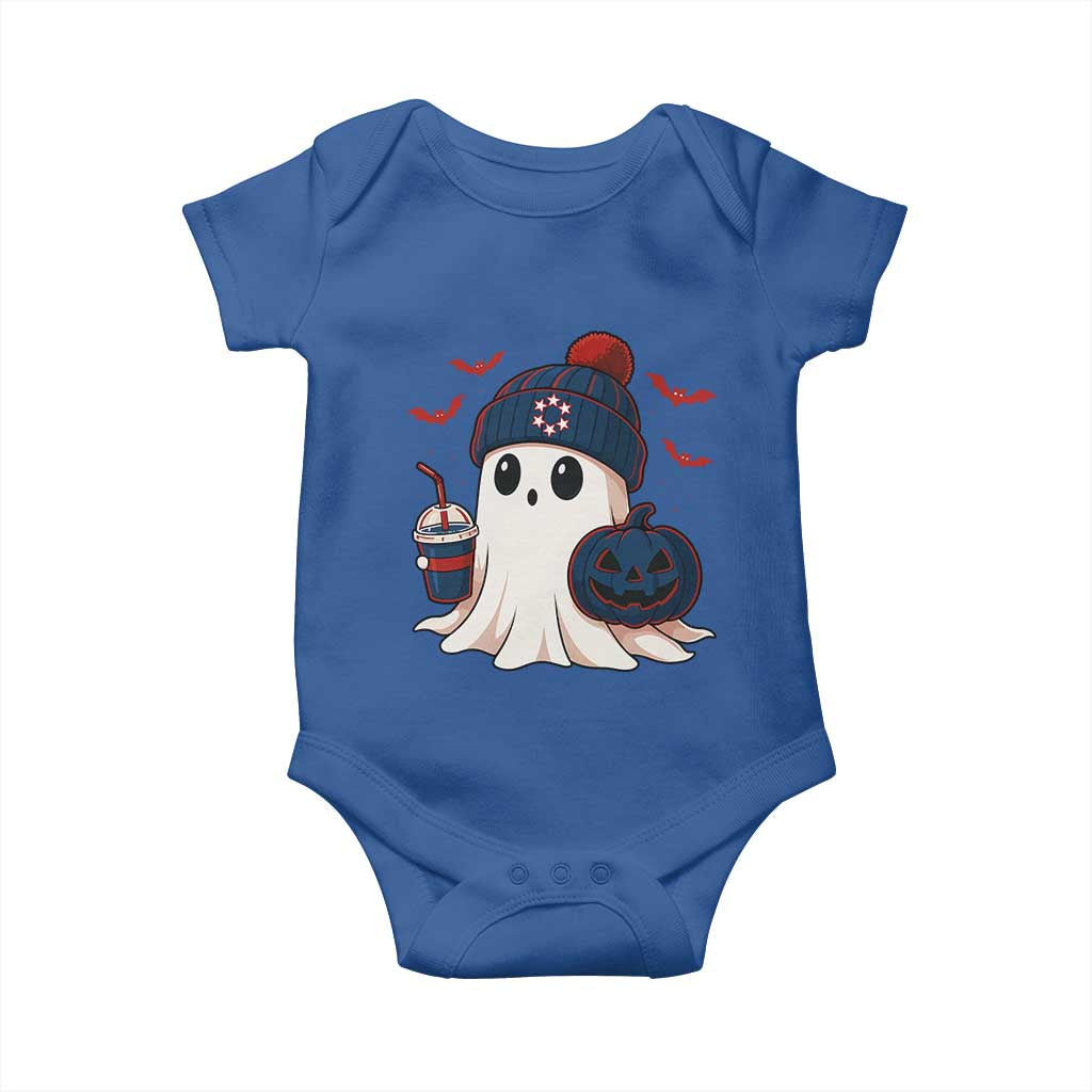 Ghost Halloween Baby Onesie Retro Patriots Halloween Costume - Wonder Print Shop