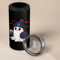 Ghost Halloween 4 in 1 Can Cooler Tumbler Retro Patriots Halloween Costume - Wonder Print Shop