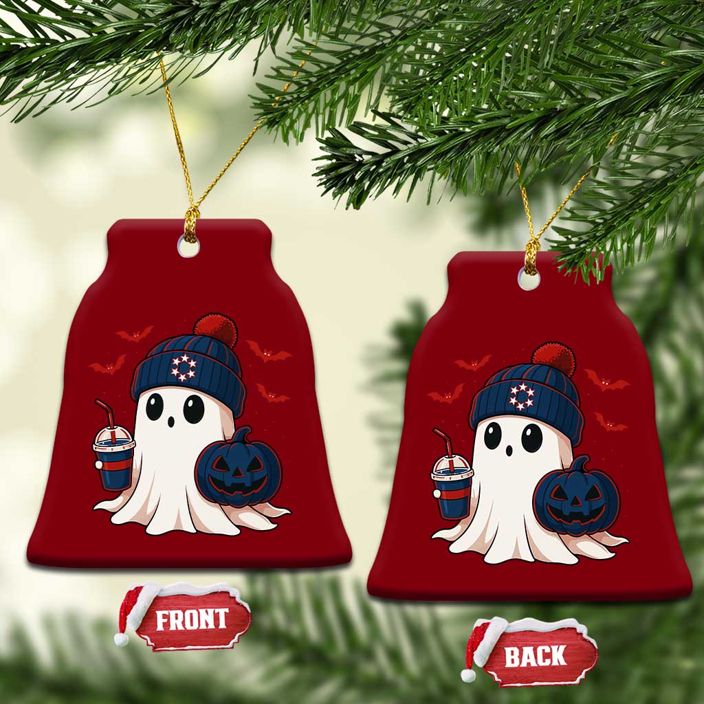 Ghost Halloween Ceramic Ornament Retro Patriots Halloween Costume - Wonder Print Shop