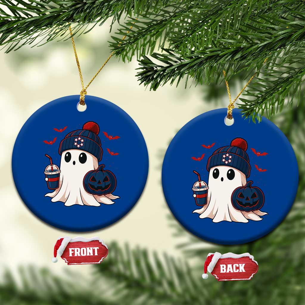 Ghost Halloween Ceramic Ornament Retro Patriots Halloween Costume - Wonder Print Shop
