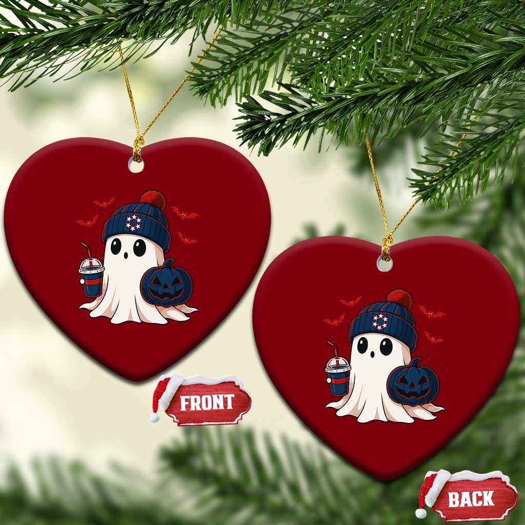 Ghost Halloween Ceramic Ornament Retro Patriots Halloween Costume - Wonder Print Shop