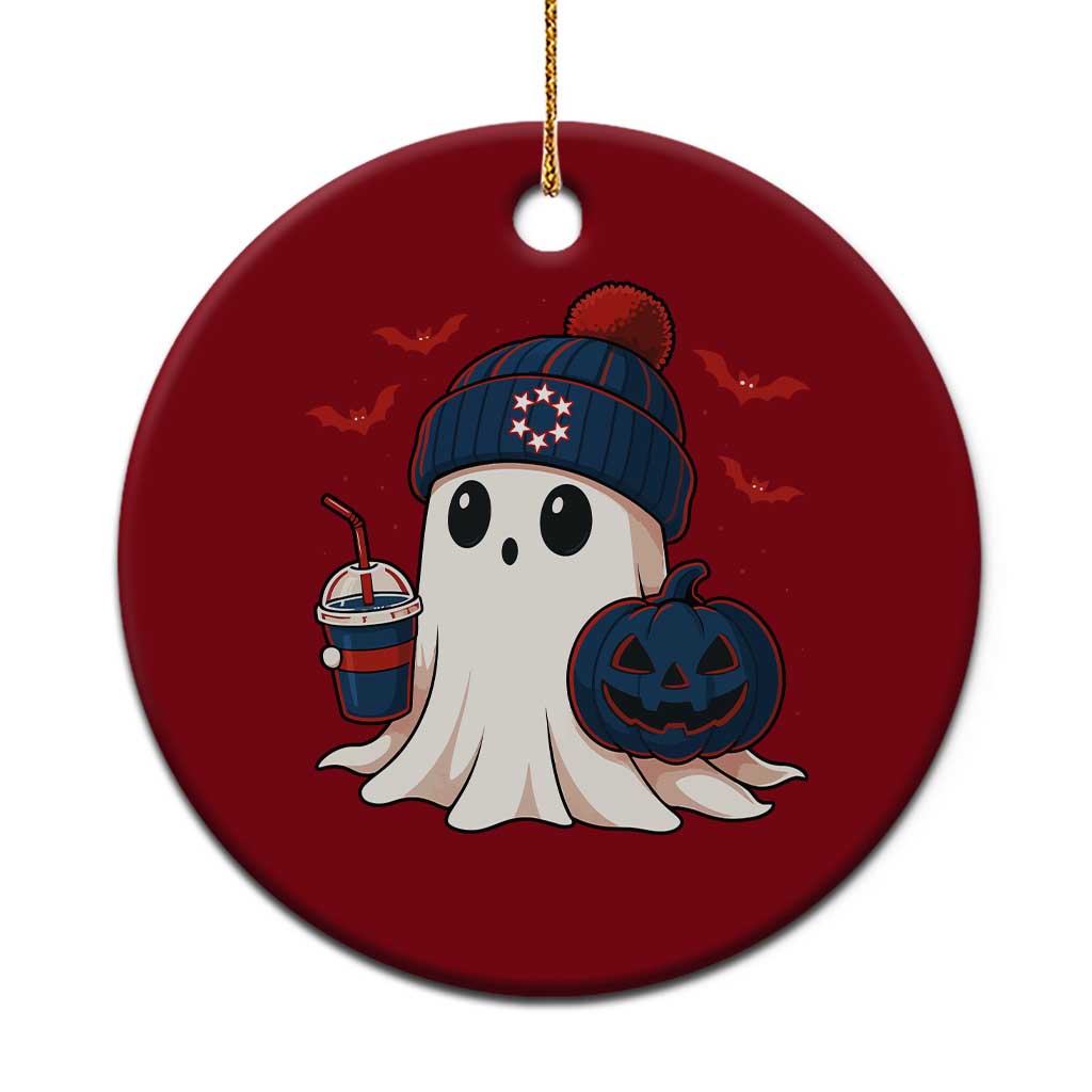 Ghost Halloween Ceramic Ornament Retro Patriots Halloween Costume - Wonder Print Shop