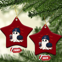 Ghost Halloween Ceramic Ornament Retro Patriots Halloween Costume - Wonder Print Shop