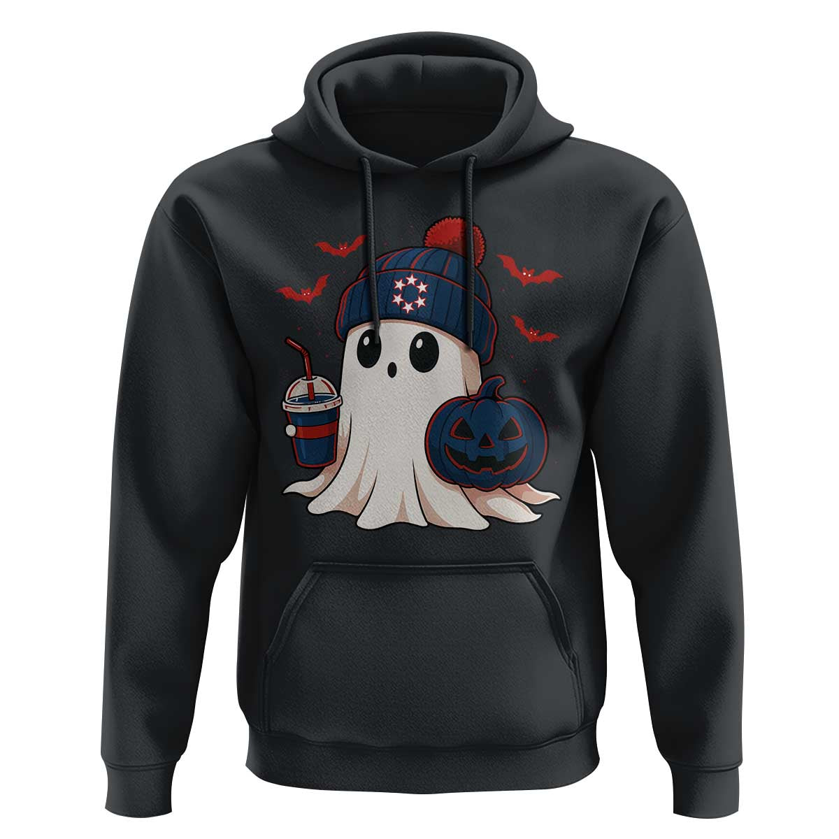 Ghost Halloween Hoodie Retro Patriots Halloween Costume - Wonder Print Shop