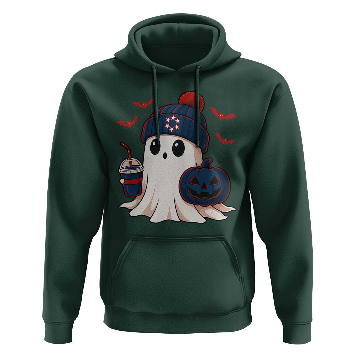 Ghost Halloween Hoodie Retro Patriots Halloween Costume - Wonder Print Shop