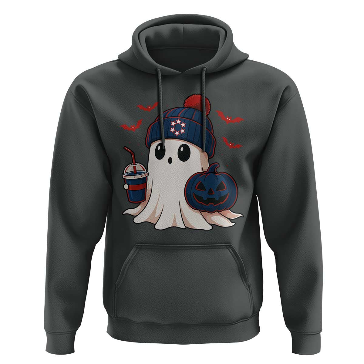 Ghost Halloween Hoodie Retro Patriots Halloween Costume - Wonder Print Shop