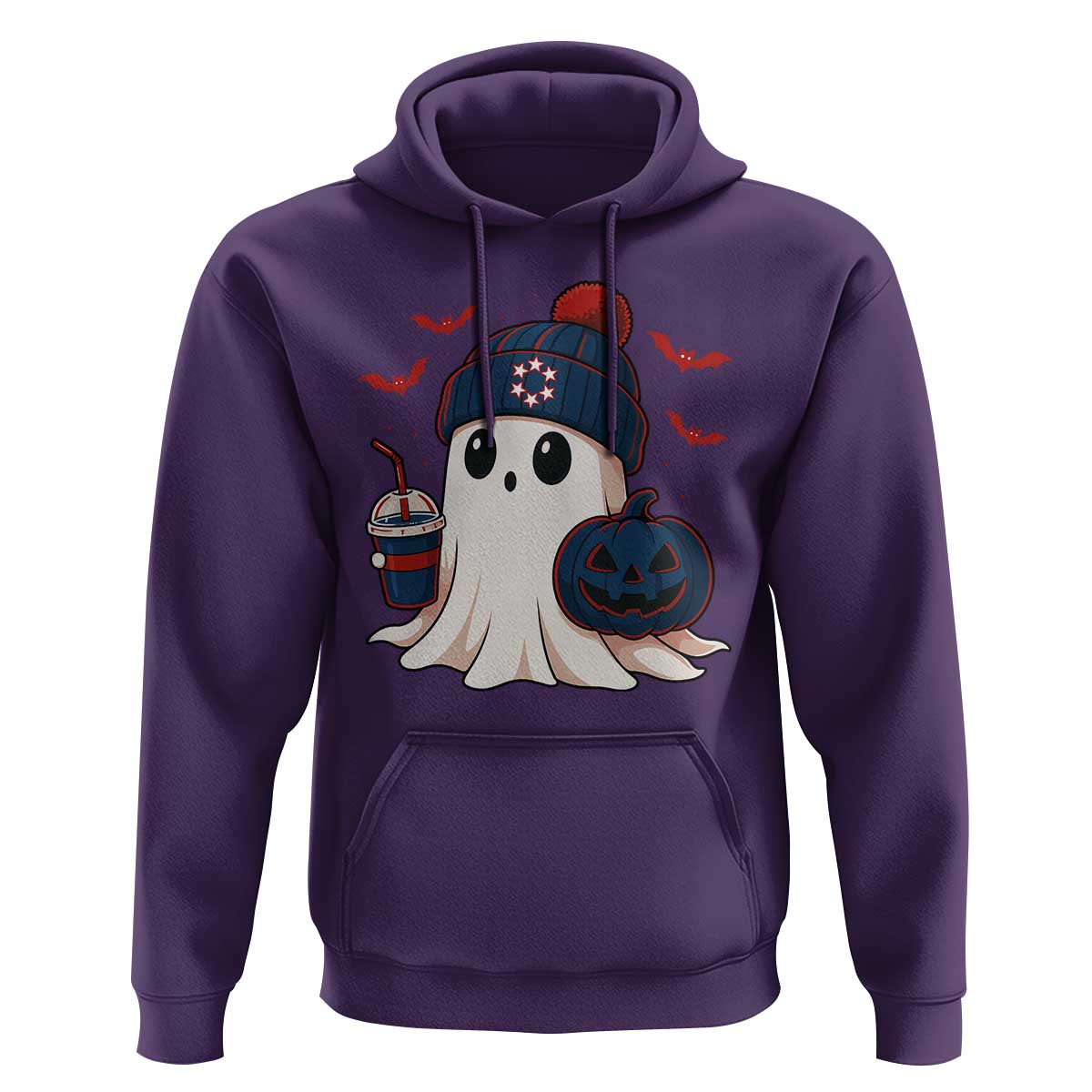 Ghost Halloween Hoodie Retro Patriots Halloween Costume - Wonder Print Shop