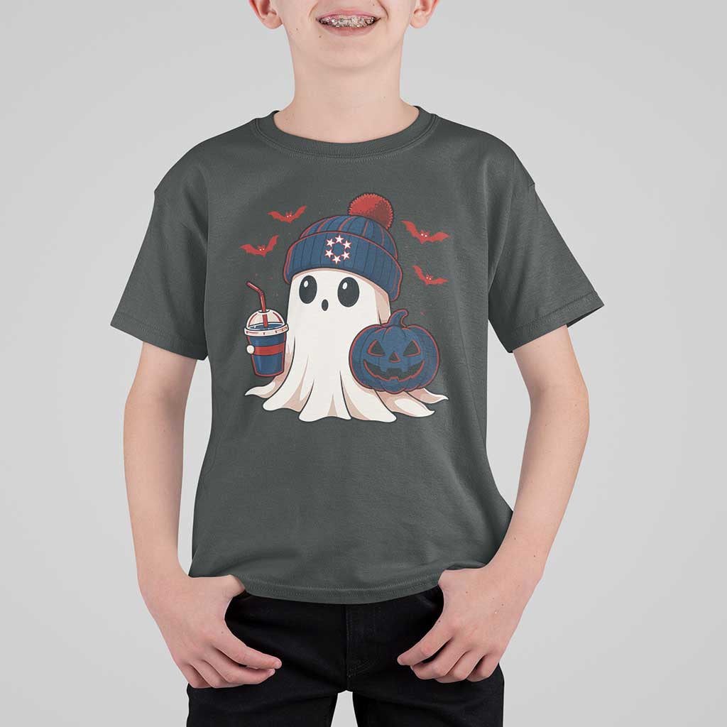 Ghost Halloween T Shirt For Kid Retro Patriots Halloween Costume - Wonder Print Shop