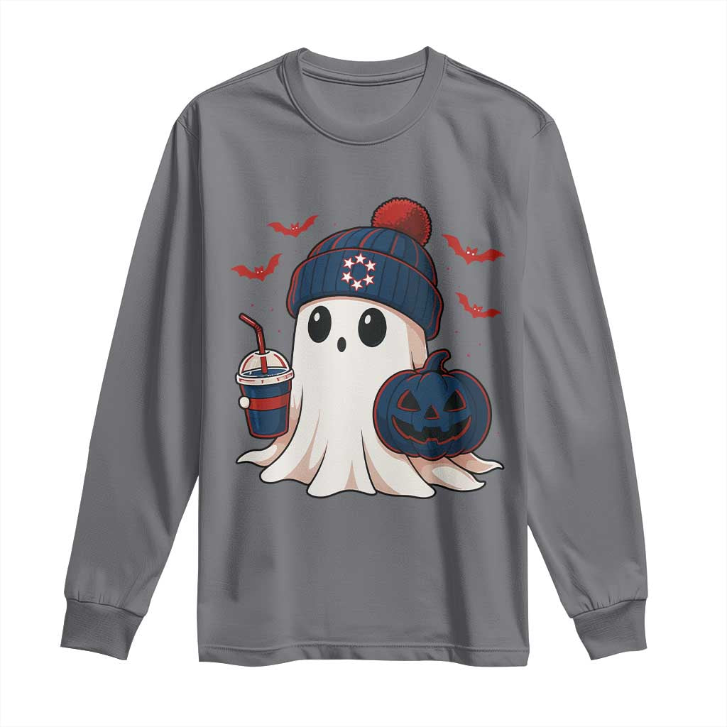 Ghost Halloween Long Sleeve Shirt Retro Patriots Halloween Costume - Wonder Print Shop